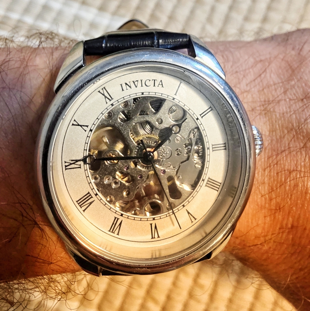 Invicta Silver Skeleton Watch